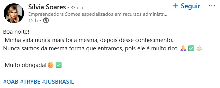 Depoimento de participante do workshop